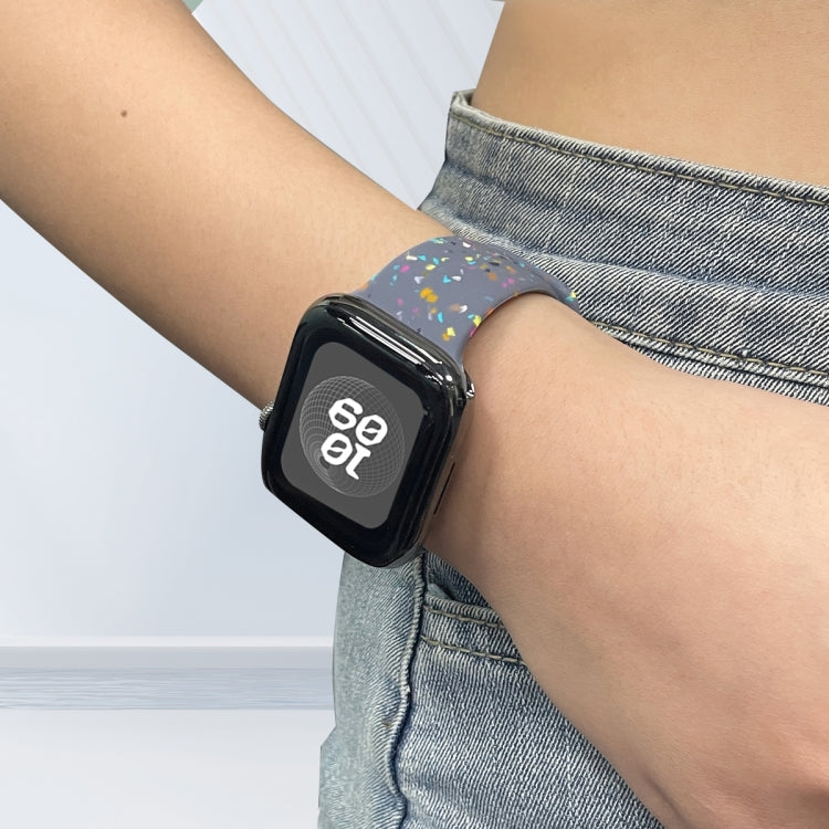 For Apple Watch Serie 6 44mm Floral Silicone Watch Band(Grey) - free shipping - PMC TechLife - Order now!
