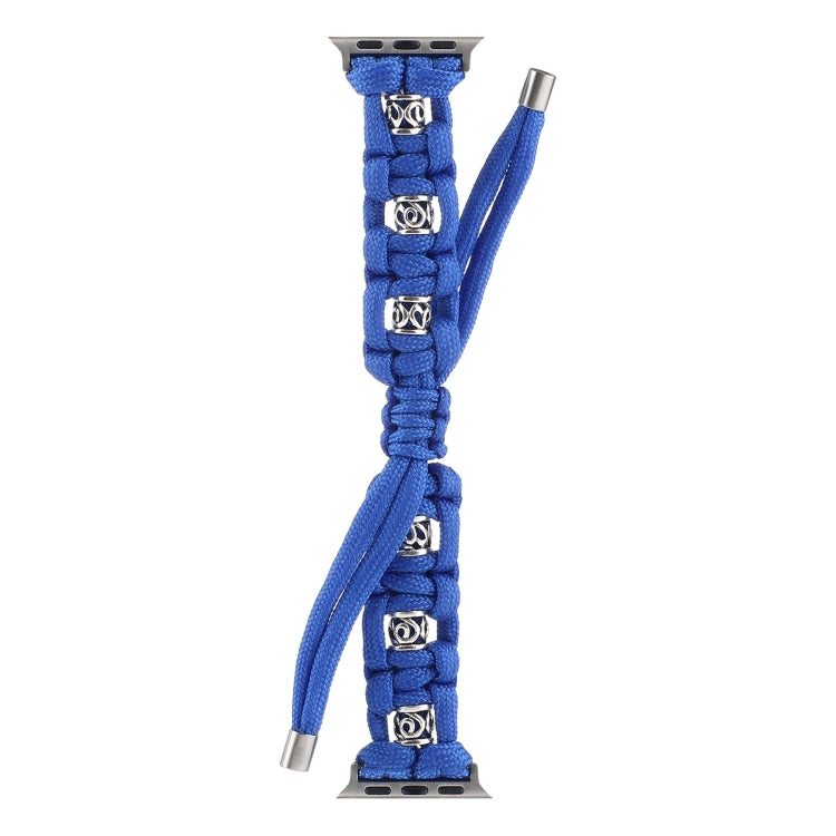 For Apple Watch Ultra 2 49mm Silk Silver Beads Braided Watch Band(Blue) - free shipping - PMC TechLife - Order now!