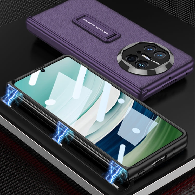 For Huawei Mate X5 GKK Magnetic Hinge Flip Leather Phone Case with Holder(Silver) - Huawei Cases by GKK | Online Shopping South Africa | PMC TechLife | Buy Now Pay Later Mobicred