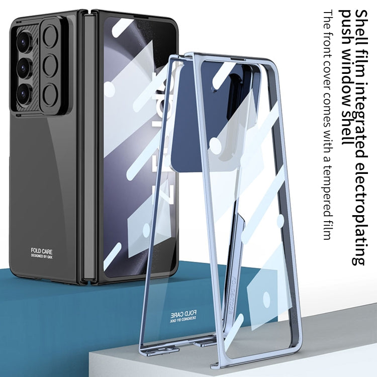 For Samsung Galaxy Z Fold5 GKK Integrated Push Lens Window PC Phone Case(Blue) - Galaxy Z Fold5 Cases by GKK | Online Shopping South Africa | PMC TechLife | Buy Now Pay Later Mobicred