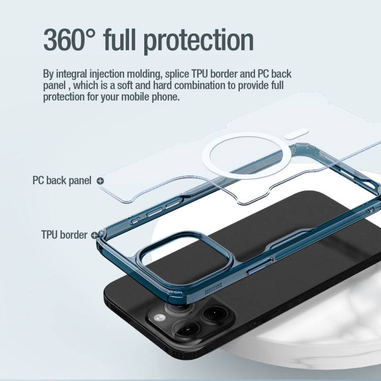 For iPhone 15 Pro NILLKIN Ultra Clear Magsafe PC + TPU Phone Case(Blue) - iPhone 15 Pro Cases by NILLKIN | Online Shopping South Africa | PMC Jewellery