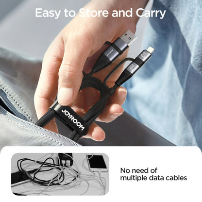 JOYROOM SA37-1T2 60W Multi-Function Series 2 in 1 Fast Charging Data Cable, Length:1.2m(Black) - Multifunction Cable by JOYROOM | Online Shopping South Africa | PMC Jewellery