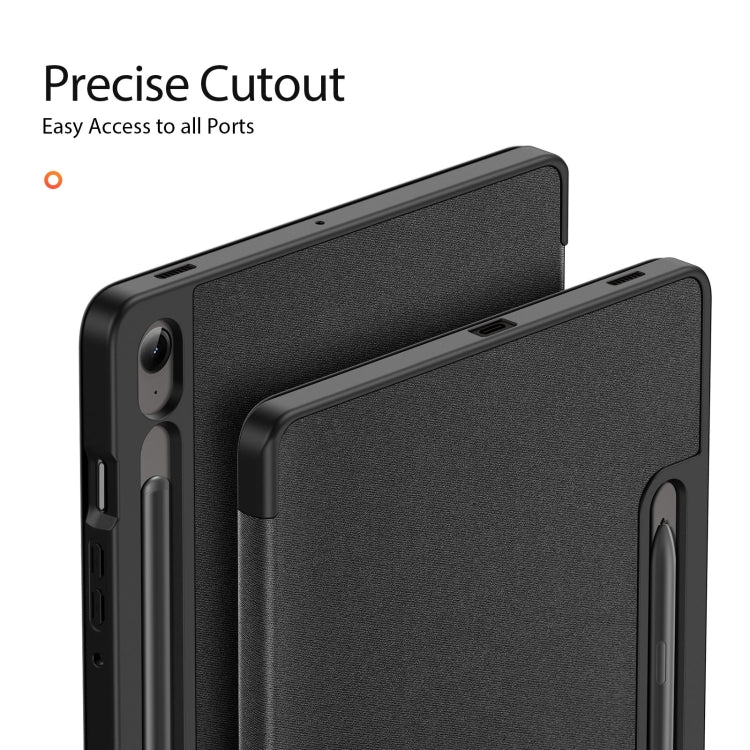 For Samsung Galaxy Tab S9 FE / S10 FE DUX DUCIS Domo Series Magnetic Flip Leather Tablet Case(Black) - Galaxy Tab S9 FE by DUX DUCIS | Online Shopping South Africa | PMC TechLife | Buy Now Pay Later Mobicred