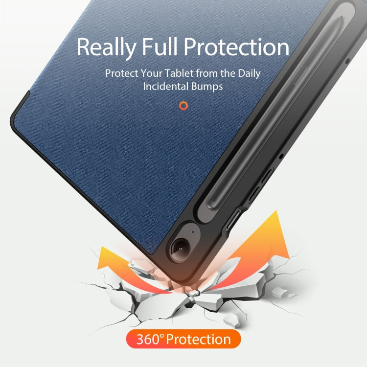 For Samsung Galaxy Tab S9 FE / S10 FE DUX DUCIS Domo Series Magnetic Flip Leather Tablet Case(Blue) - Galaxy Tab S9 FE by DUX DUCIS | Online Shopping South Africa | PMC TechLife | Buy Now Pay Later Mobicred