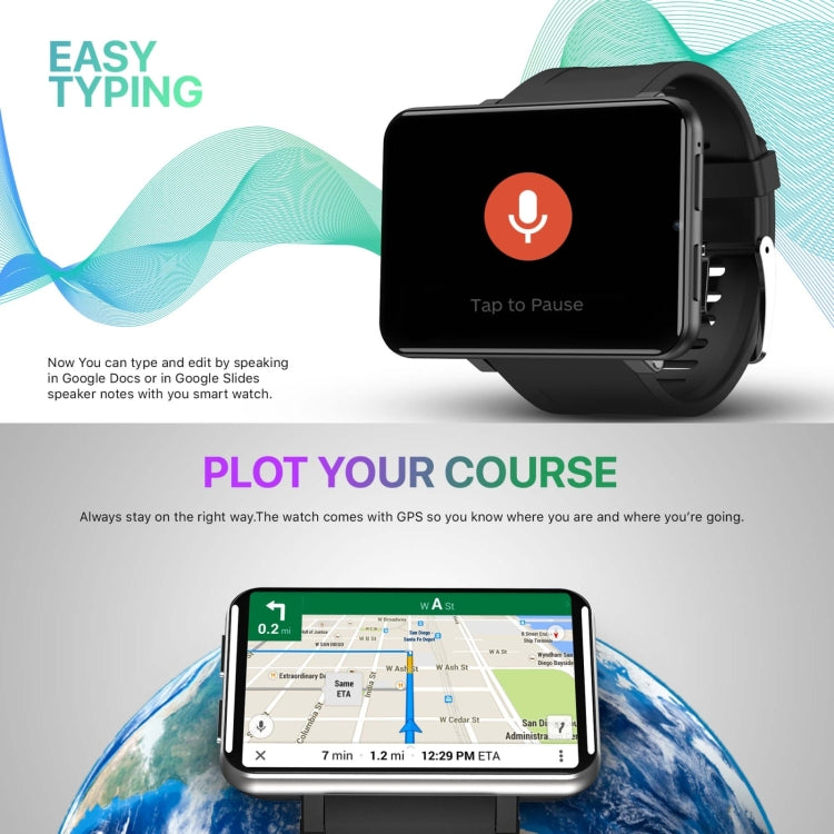 DM100 2.86 inch IPS Full Screen Smart Sport Watch, Support Independent Card Insertion / Multiple Sports Modes / Heart Rate Monitoring / Step Counting, Memory:RAM 3GB+ROM 32GB(Tarnish) - free shipping - PMC TechLife - Order now!