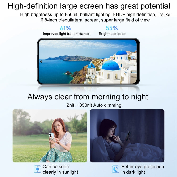 Honor Play8T, 12GB+256GB,  6.8 inch MagicOS 7.2 Dimensity 6080 Octa Core up to 2.4GHz, Network: 5G, OTG, Not Support Google Play(Silver) - free shipping - PMC TechLife - Order now!