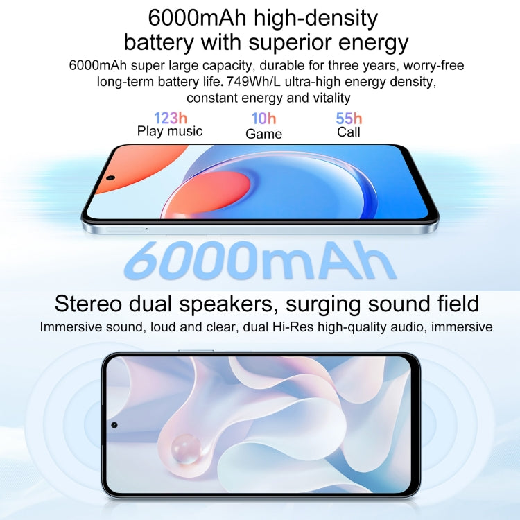 Honor Play8T, 12GB+256GB,  6.8 inch MagicOS 7.2 Dimensity 6080 Octa Core up to 2.4GHz, Network: 5G, OTG, Not Support Google Play(Silver) - free shipping - PMC TechLife - Order now!