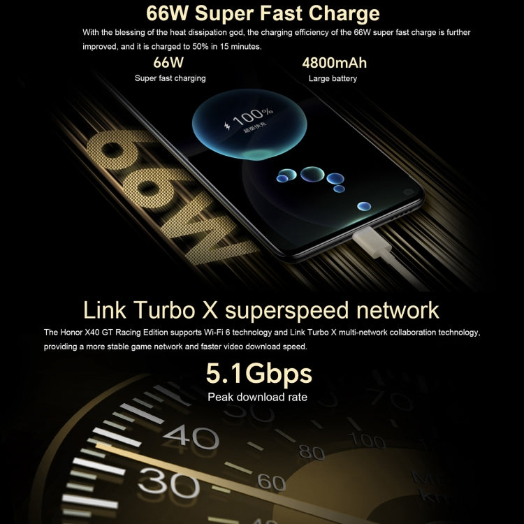 Honor X40 GT Racing, 12GB+256GB, 6.81 inch Magic OS 7.0 Snapdragon 888 Octa Core up to 2.84GHz, Network: 5G, OTG, NFC, Not Support Google Play(Racing Black) - free shipping - PMC TechLife - Order now!