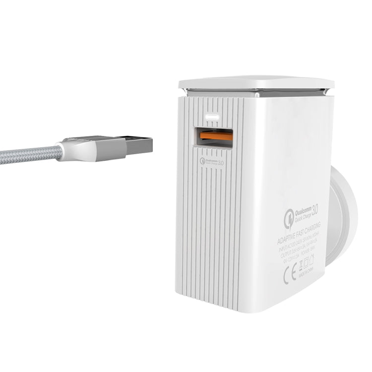 LDNIO A1301Q 2 in 1 18W QC3.0 USB Interface Travel Charger Mobile Phone Charger with 8 Pin Data Cable, US Plug - USB Charger by LDNIO | Online Shopping South Africa | PMC TechLife | Buy Now Pay Later Mobicred