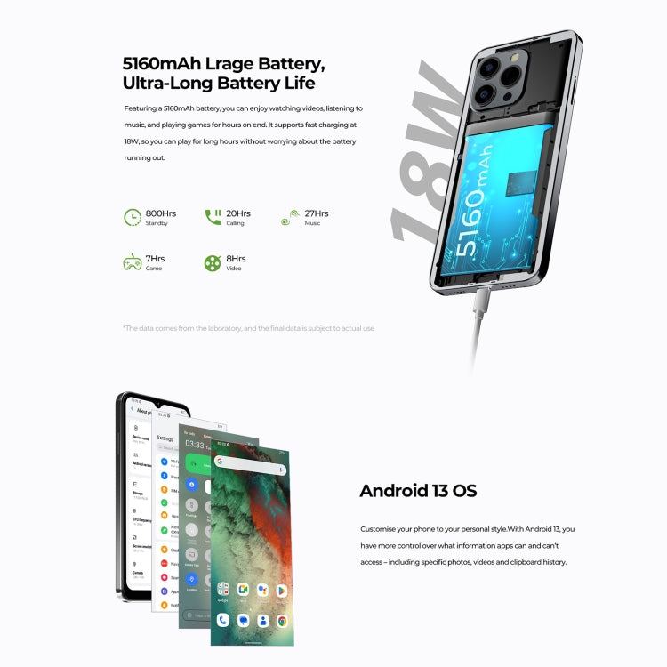 HOTWAV Note 13 Pro, 8GB+256GB, Side Fingerprint Identification, 6.6 inch Android 13 UMS9230 T606 Octa Core up to 1.6GHz, Network: 4G, NFC, OTG(Black) - free shipping - PMC TechLife - Order now!