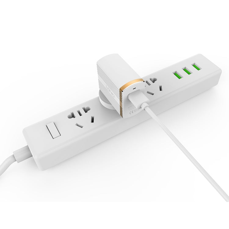 LDNIO A1302Q 2 in 1 18W QC3.0 USB Interface Grid Shape Travel Charger Mobile Phone Charger with Type-C / USB-C Data Cable, UK Plug - free shipping - PMC TechLife - Order now!