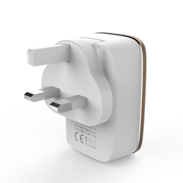 LDNIO A2204 2 in 1 12W Dual USB Interface Travel Charger Mobile Phone Charger with 8 Pin Data Cable, UK Plug - free shipping - PMC TechLife - Order now!