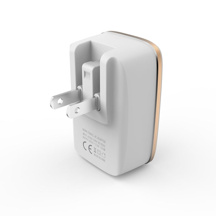 LDNIO A2204 2 in 1 12W Dual USB Interface Travel Charger Mobile Phone Charger with 8 Pin Data Cable, US Plug - free shipping - PMC TechLife - Order now!