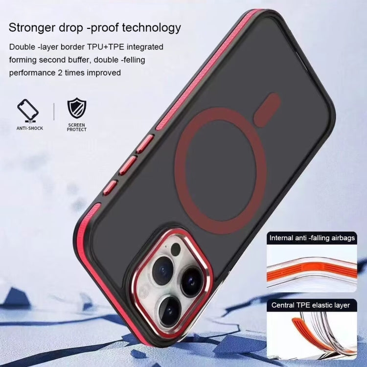 For iPhone 15 Pro Two-color Frosted MagSafe Magnetic Phone Case(Blue) - iPhone 15 Pro Cases by PMC TechLife | Online Shopping South Africa | PMC TechLife | Buy Now Pay Later Mobicred