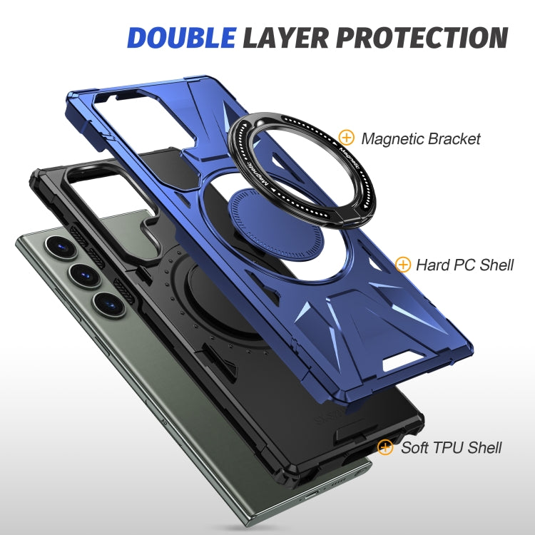For Samsung Galaxy S24 Ultra 5G MagSafe Magnetic Shockproof Phone Case with Ring Holder(Navy Blue) - Galaxy S24 Ultra 5G Cases by PMC TechLife | Online Shopping South Africa | PMC TechLife