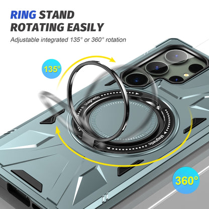 For Samsung Galaxy S24 Ultra 5G MagSafe Magnetic Shockproof Phone Case with Ring Holder(Green) - Galaxy S24 Ultra 5G Cases by PMC Jewellery | Online Shopping South Africa | PMC Jewellery