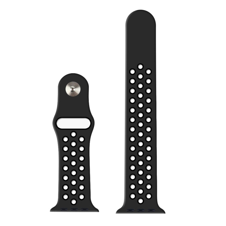 For Apple Watch Ultra 49mm / Series 8&7 45mm / SE 2&6&SE&5&4 44mm / 3&2&1 42mm Sport Silicone Watch Band Standard Edition(Black) - Watch Bands by PMC TechLife | Online Shopping South Africa | PMC TechLife | Buy Now Pay Later Mobicred