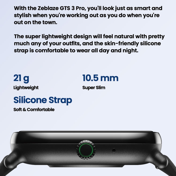 Zeblaze GTS 3 Pro IP68 1.97inch HD Fitness Smart Watch(Black) - Smart Watches by Zeblaze | Online Shopping South Africa | PMC Jewellery | Buy Now Pay Later Mobicred