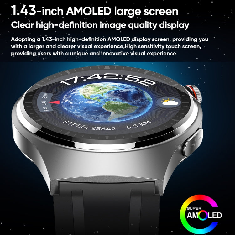 MT200 1.43 inch AMOLED IP67 Smart Call Watch, Support ECG/Body Temperature/Blood Glucose Monitoring(Black) - free shipping - PMC TechLife - Order now!