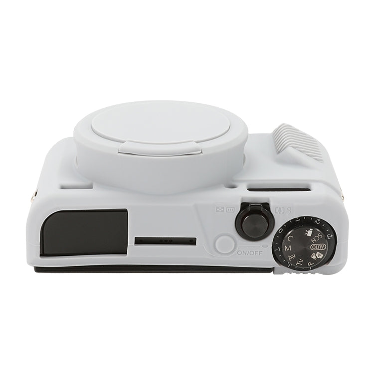 For Canon PowerShot G7 X Mark II / G7X2 Soft Silicone Protective Case with Lens Cover(Grey) - Protective Case by PMC TechLife | Online Shopping South Africa | PMC TechLife | Buy Now Pay Later Mobicred