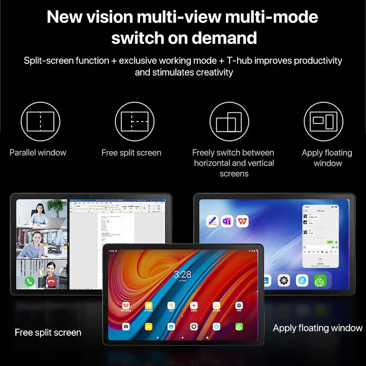 Lenovo K10 Pro 10.6 inch WiFi Tablet, 4GB+64GB, Android 12, MediaTek Helio G80 Octa Core, Support Face Identification(Grey) - free shipping - PMC TechLife - Order now!