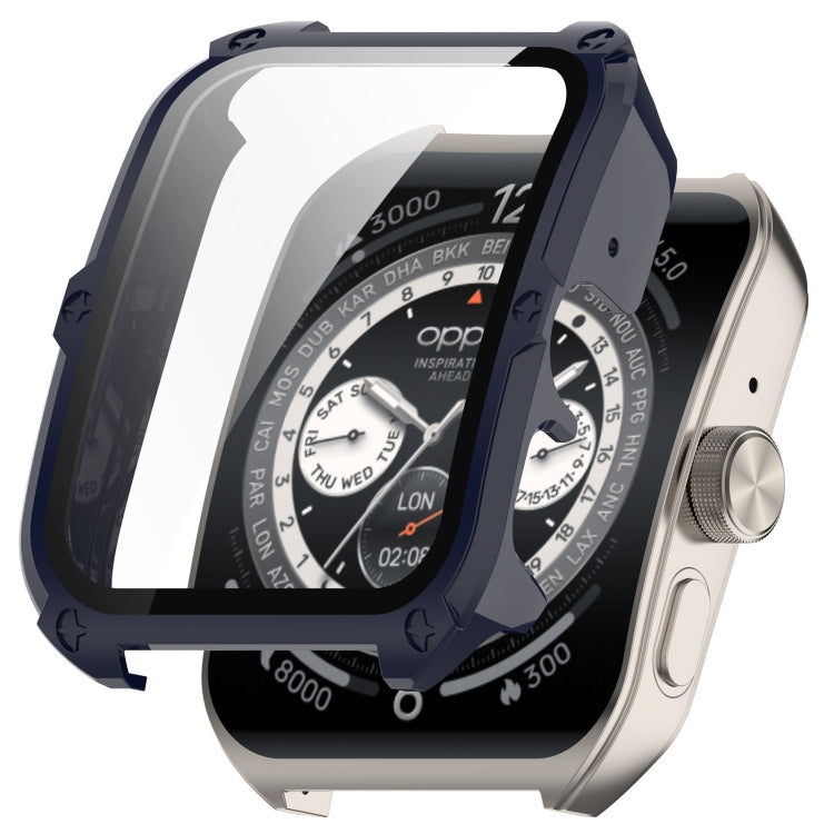 For OPPO Watch 4 Pro PC + Tempered Film Integrated Watch Protective Case(Ink Blue) -  by PMC TechLife | Online Shopping South Africa | PMC TechLife