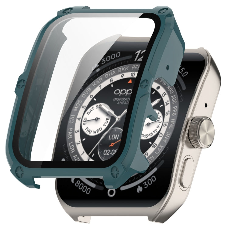 For OPPO Watch 4 Pro PC + Tempered Film Integrated Watch Protective Case(Pine Green) -  by PMC TechLife | Online Shopping South Africa | PMC TechLife