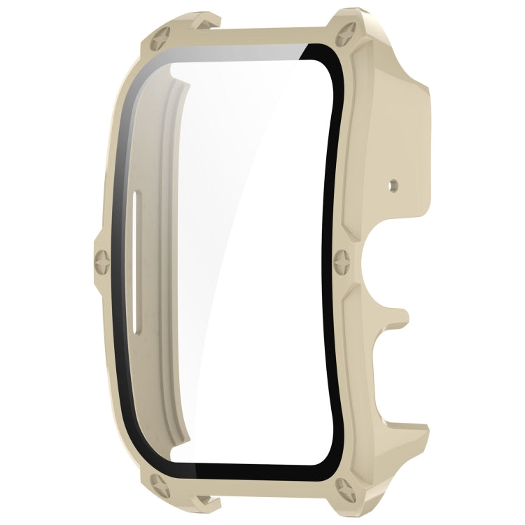 For OPPO Watch 4 Pro PC + Tempered Film Integrated Watch Protective Case(Ivory White) -  by PMC TechLife | Online Shopping South Africa | PMC TechLife
