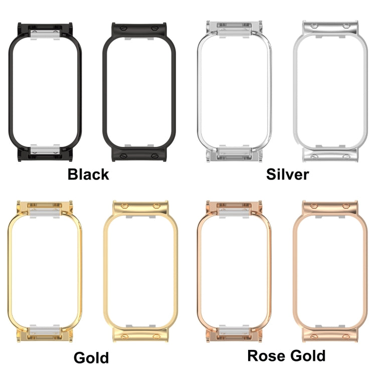 For Xiaomi Smart Band 8 Active / Redmi Band 2 Metal Frame Watch Protective Case(Rose Gold) - Watch Cases by PMC TechLife | Online Shopping South Africa | PMC TechLife