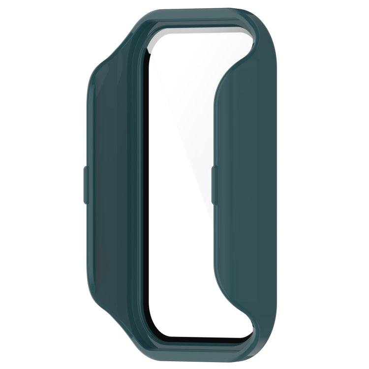 For Xiaomi Smart Band 8 Active / Redmi Band 2 PC + Tempered Film Integrated Watch Protective Case(Pine Green) - Watch Cases by PMC TechLife | Online Shopping South Africa | PMC TechLife