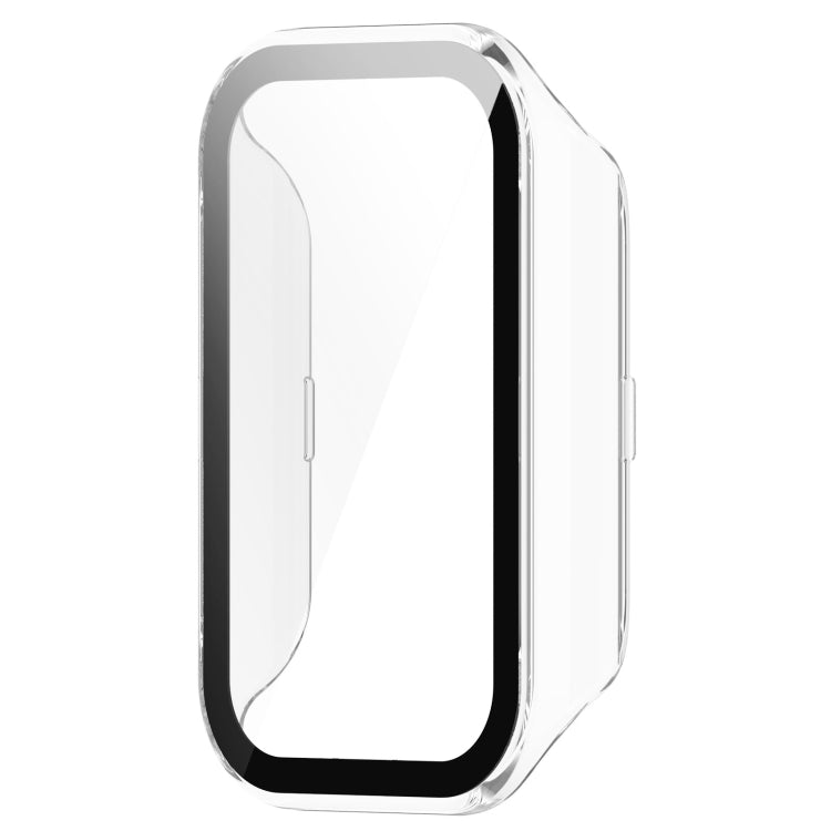 For Xiaomi Smart Band 8 Active / Redmi Band 2 PC + Tempered Film Integrated Watch Protective Case(Transparent White) - Watch Cases by PMC TechLife | Online Shopping South Africa | PMC TechLife