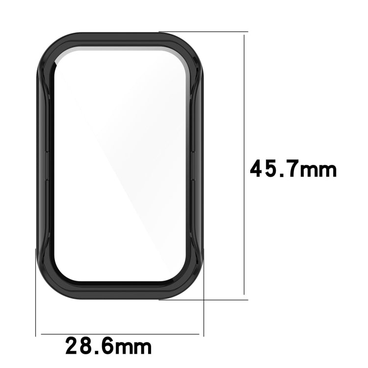 For Xiaomi Smart Band 8 Active / Redmi Band 2 PC + Tempered Film Integrated Watch Protective Case(Transparent White) - Watch Cases by PMC TechLife | Online Shopping South Africa | PMC TechLife