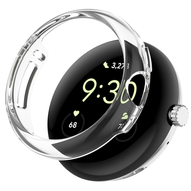 For Google Pixel Watch 2 Half Pack Hollow PC Watch Protective Case(Transparent White) - Watch Cases by PMC TechLife | Online Shopping South Africa | PMC TechLife