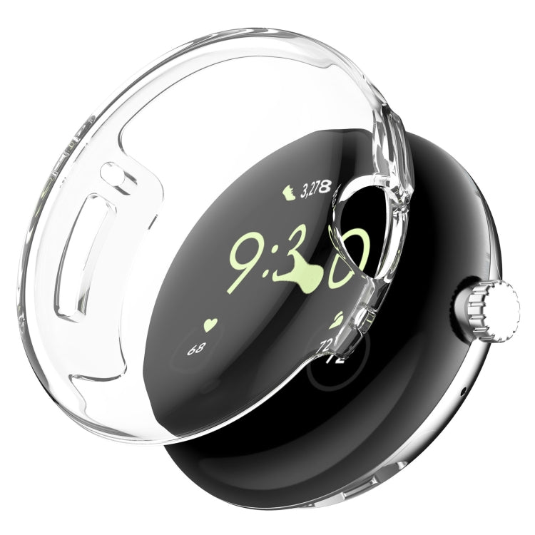 For Google Pixel Watch 2 Full Coverage TPU Electroplated Watch Protective Case(Transparent White) - Watch Cases by PMC TechLife | Online Shopping South Africa | PMC TechLife
