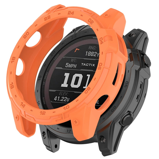 For Garmin Tactix 7 Amoled Armor Hollow TPU Watch Protective Case(Orange) - Watch Cases by PMC Jewellery | Online Shopping South Africa | PMC Jewellery