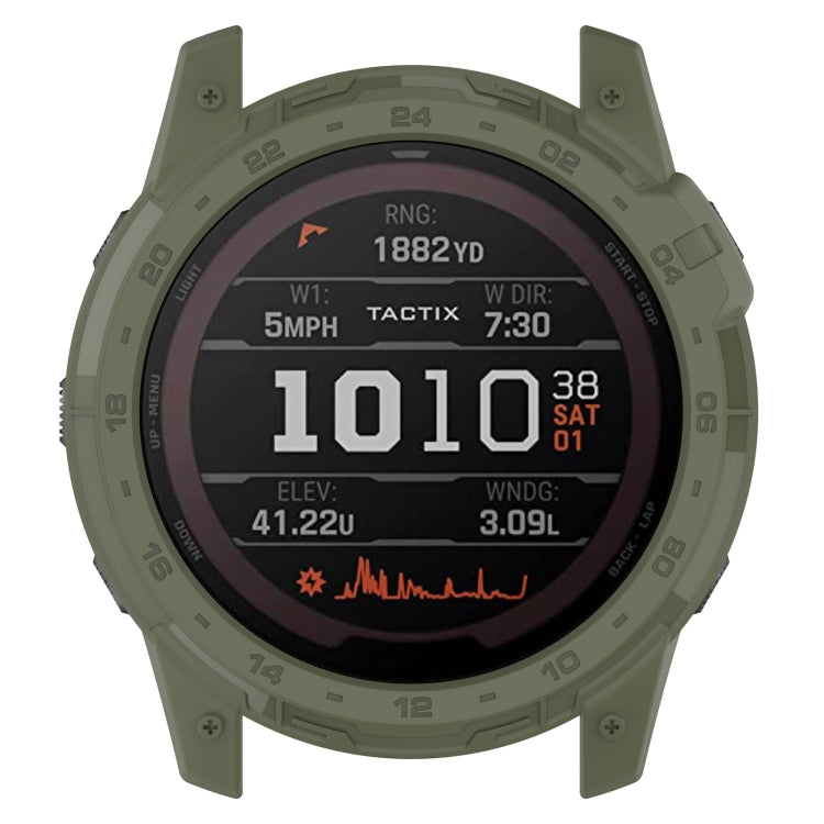 For Garmin Tactix 7 Amoled Armor Hollow TPU Watch Protective Case(Green) - Watch Cases by PMC Jewellery | Online Shopping South Africa | PMC Jewellery