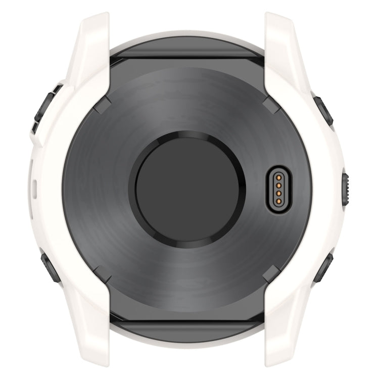 For Garmin Tactix 7 Amoled Armor Hollow TPU Watch Protective Case(Ivory White) - Watch Cases by PMC TechLife | Online Shopping South Africa | PMC TechLife