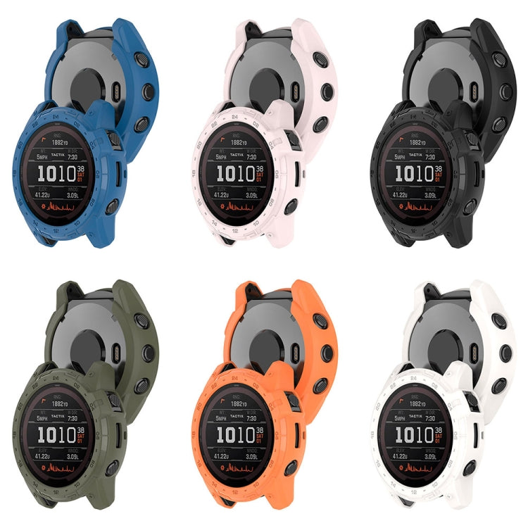 For Garmin Tactix 7 Amoled Armor Hollow TPU Watch Protective Case(Black) - Watch Cases by PMC TechLife | Online Shopping South Africa | PMC TechLife