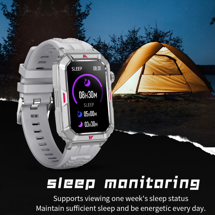 CF26 1.57inch BT5.2 Smart Bracelet Support Sleep Detection, Style:Silicone Strap(Silver) - free shipping - PMC TechLife - Order now!