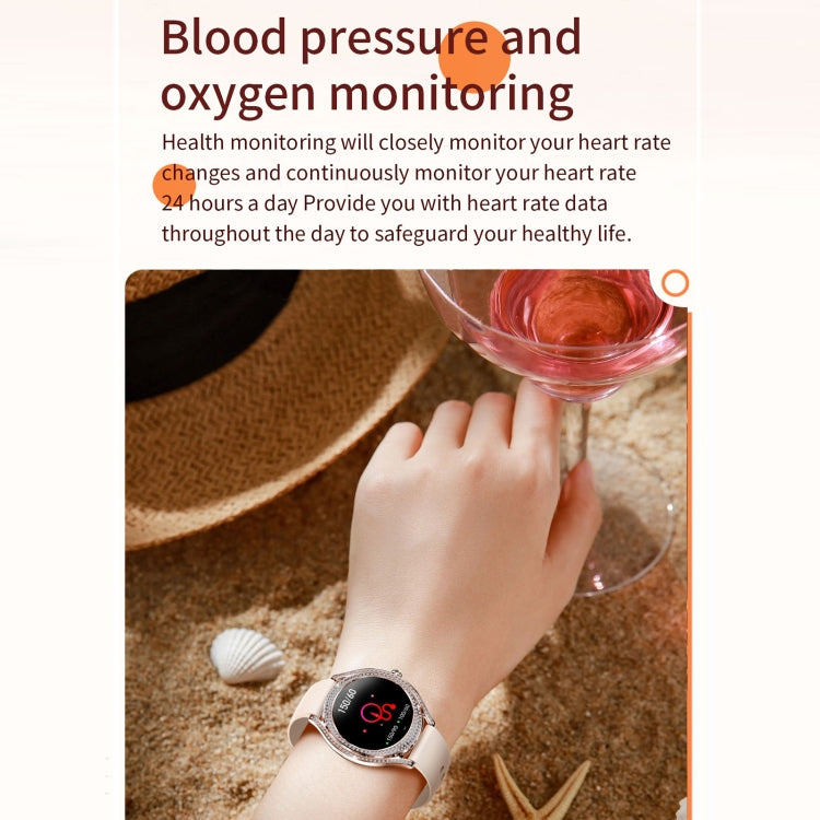 V66 1.28inch BT5.0 Smart Watch Support Heart Rate/ Sleep Detection, Style:Silicone Strap(Gold) - Smart Watches by PMC TechLife | Online Shopping South Africa | PMC TechLife | Buy Now Pay Later Mobicred