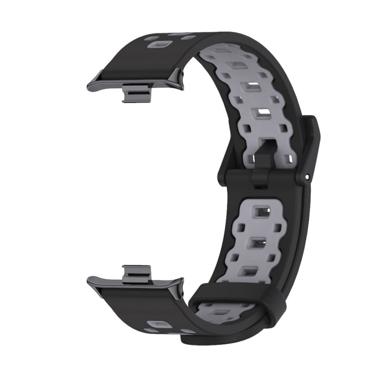 For Xiaomi Mi Band 8 Pro Mijobs Square Hole Breathable Silicone Watch Band(Black Grey) - Watch Bands by MIJOBS | Online Shopping South Africa | PMC Jewellery