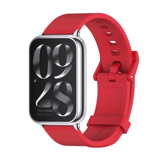 For Xiaomi Mi Band 8 Pro Mijobs Silicone Breathable Watch Band(Red+Silver) - Watch Bands by MIJOBS | Online Shopping South Africa | PMC Jewellery