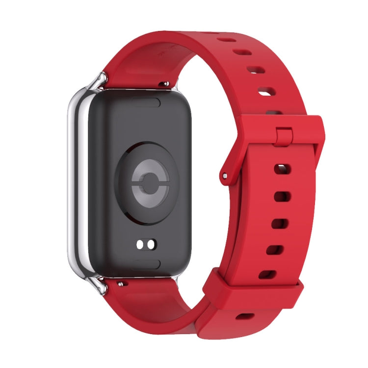 For Xiaomi Mi Band 8 Pro Mijobs Silicone Breathable Watch Band(Red+Silver) - Watch Bands by MIJOBS | Online Shopping South Africa | PMC Jewellery