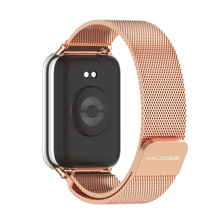 For Xiaomi Smart Band 9 Pro / 8 Pro Mijobs Milan Magnetic Stainless Steel Watch Band(Rose Gold) - Watch Bands by MIJOBS | Online Shopping South Africa | PMC TechLife | Buy Now Pay Later Mobicred
