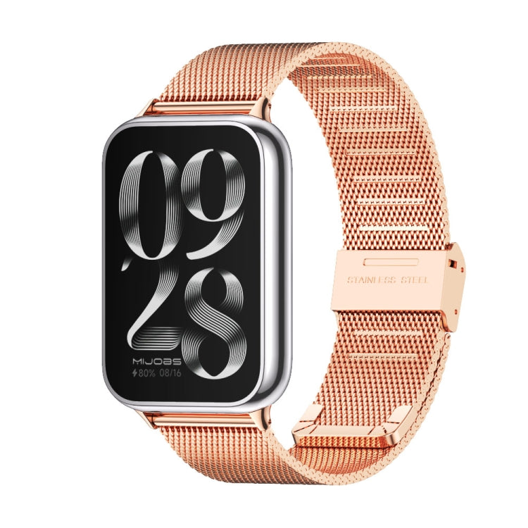 For Xiaomi Smart Band 9 Pro / 8 Pro Mijobs Milan Buckle Stainless Steel Watch Band(Rose Gold) - free shipping - PMC TechLife - Order now!