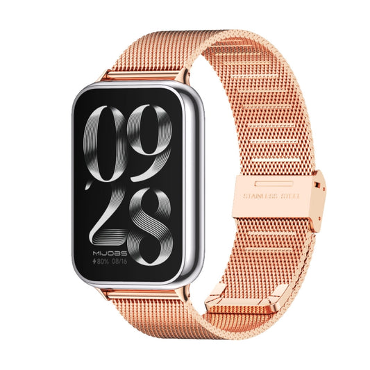 For Xiaomi Mi Band 8 Pro Mijobs Milan Buckle Stainless Steel Watch Band(Rose Gold) - Watch Bands by MIJOBS | Online Shopping South Africa | PMC Jewellery