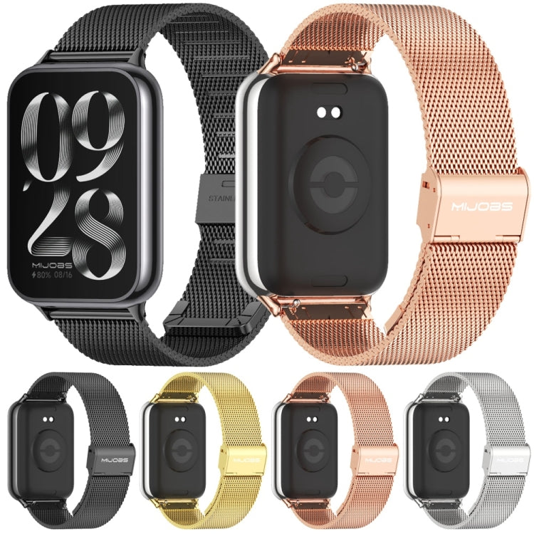 For Xiaomi Mi Band 8 Pro Mijobs Milan Buckle Stainless Steel Watch Band(Gold) - Watch Bands by MIJOBS | Online Shopping South Africa | PMC Jewellery