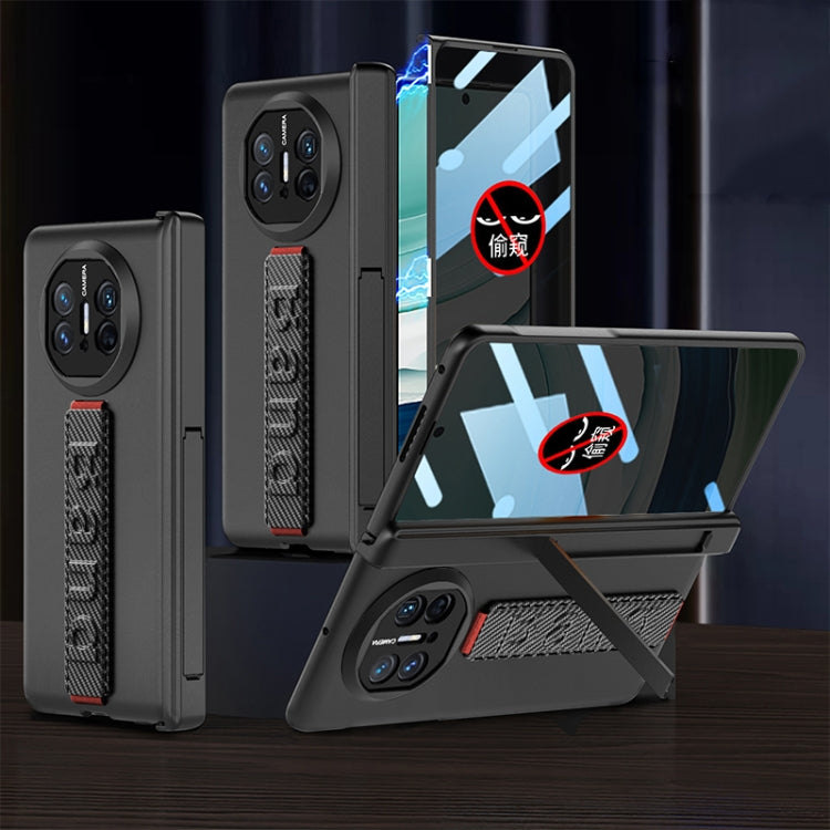 For Huawei Mate X5 GKK Wristband Integrated Privacy Film Magnetic Hinge Phone Case(Carbon Fiber) - free shipping - PMC TechLife - Order now!