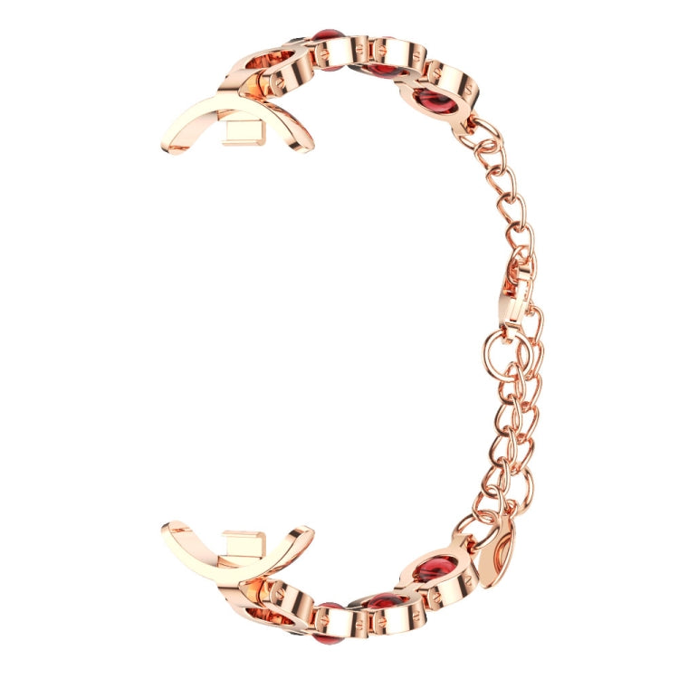 For Xiaomi Mi Band 8 Mijobs Mermaid Beauty Bracelet Watch Band(Rose Gold Red) - Watch Bands by MIJOBS | Online Shopping South Africa | PMC Jewellery