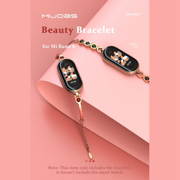 For Xiaomi Mi Band 8 Mijobs Mermaid Beauty Bracelet Watch Band(Rose Gold Red) - Watch Bands by MIJOBS | Online Shopping South Africa | PMC Jewellery